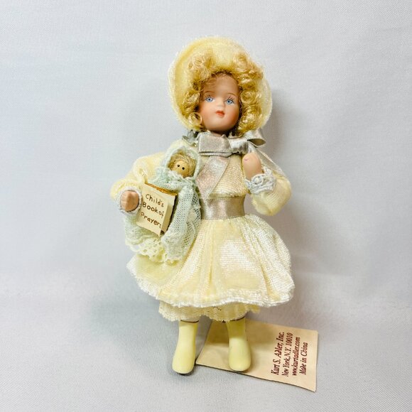 Kurt Adler Jocelyn Mostrom Porcelain Doll Fleur de Lis Winter Hanging Ornament - Picture 8 of 10